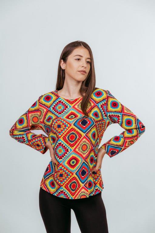 Colorful blouse on a beautiful model 