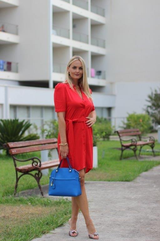 Red casual dress