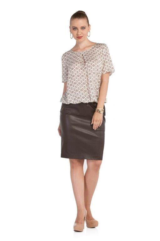 Leather brown skirt