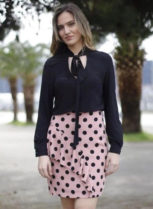 Pink and black skirt