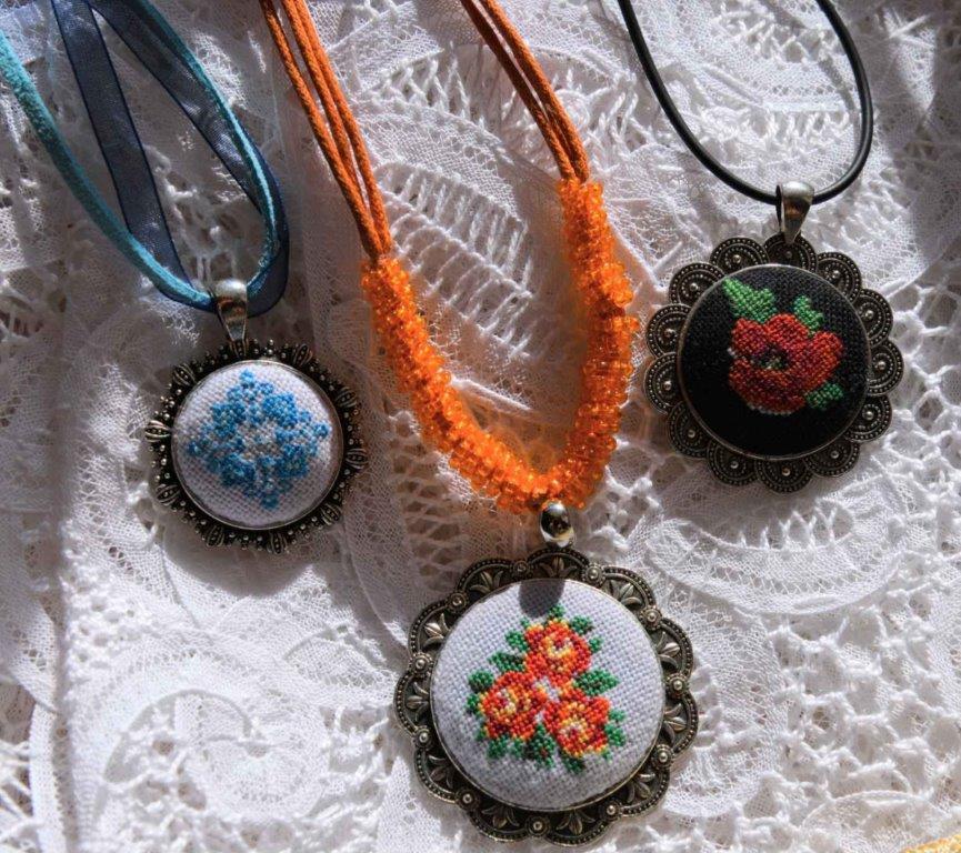 Ethnic Beauty several necklaces