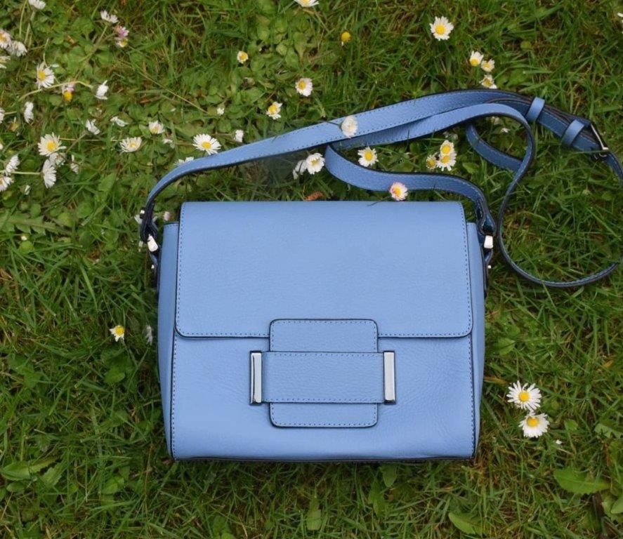 Leather collection blue bag