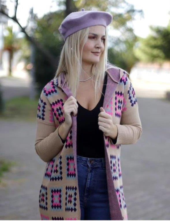 Knit Top on model with hat