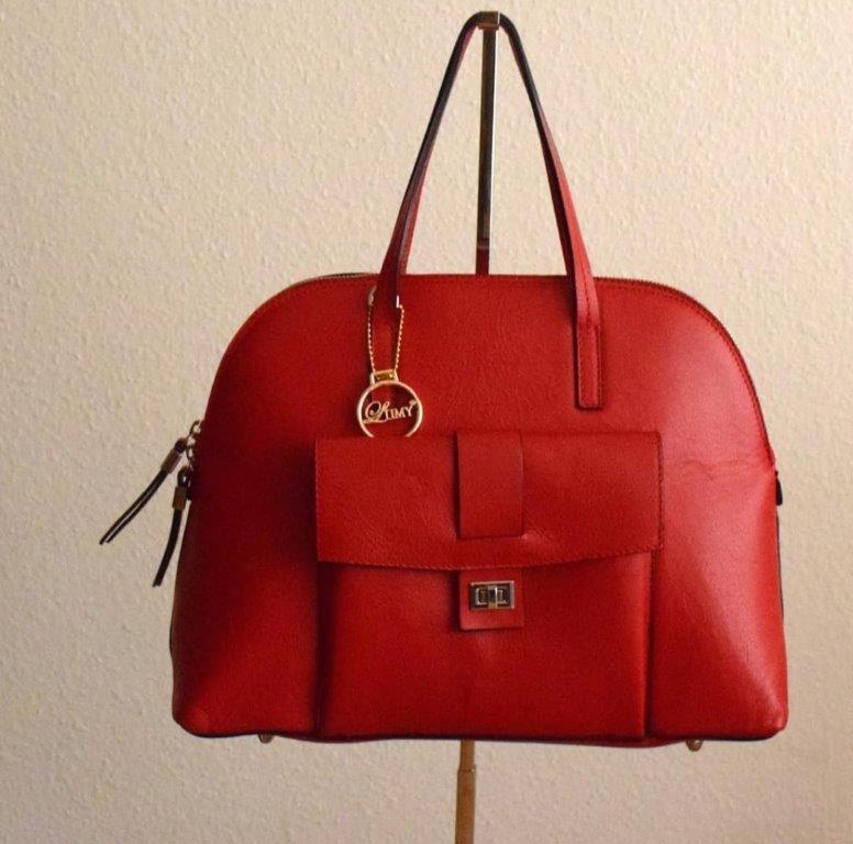 Leather collection red bag