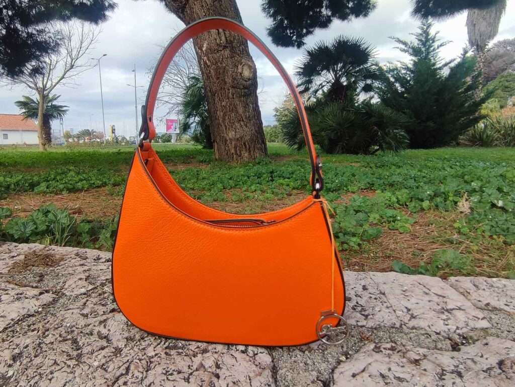 orange piece of art in Santa Fe